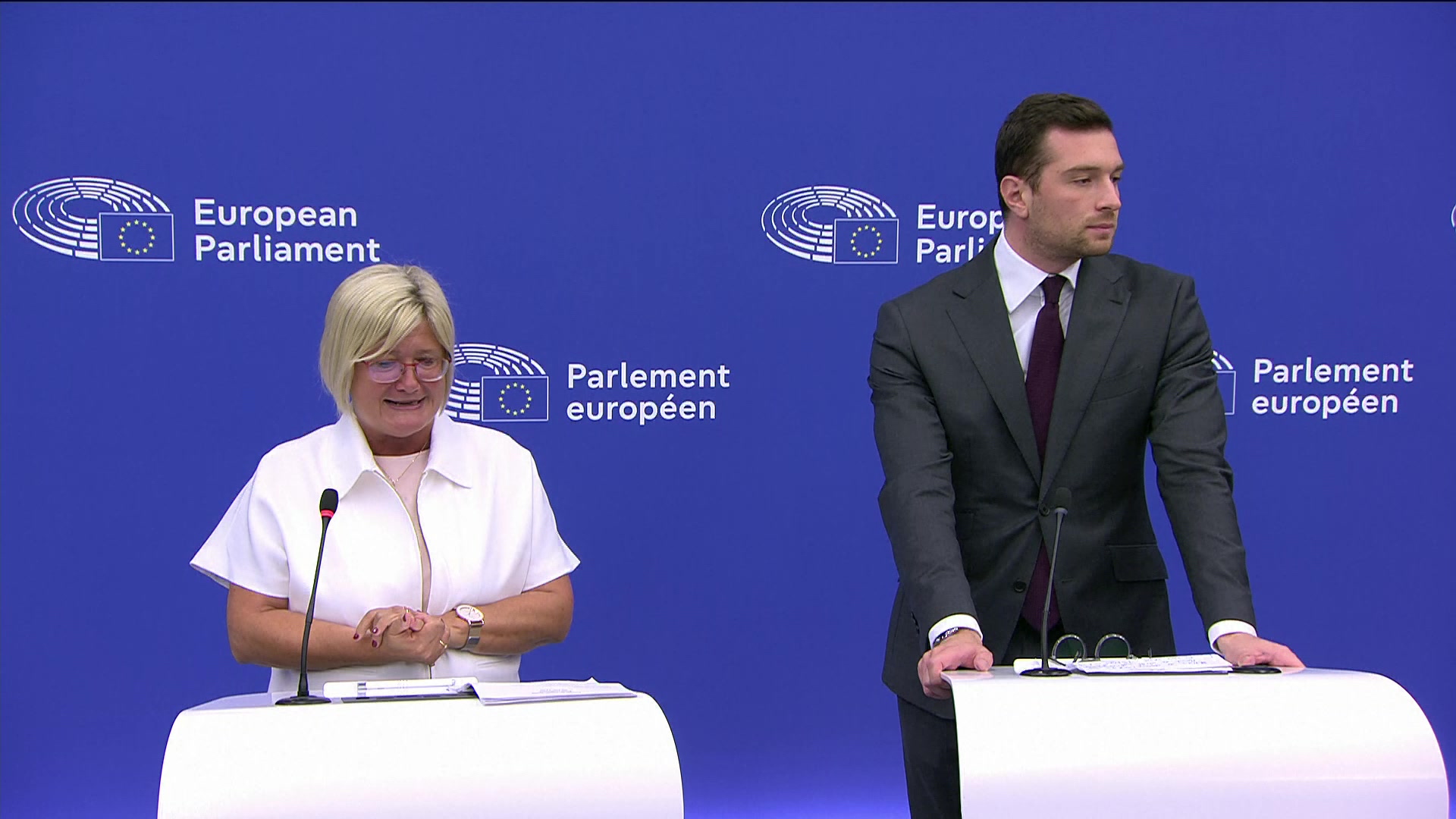 Patriots for Europe press briefing by Jordan BARDELLA, President and Kinga GÁL, Vice-President